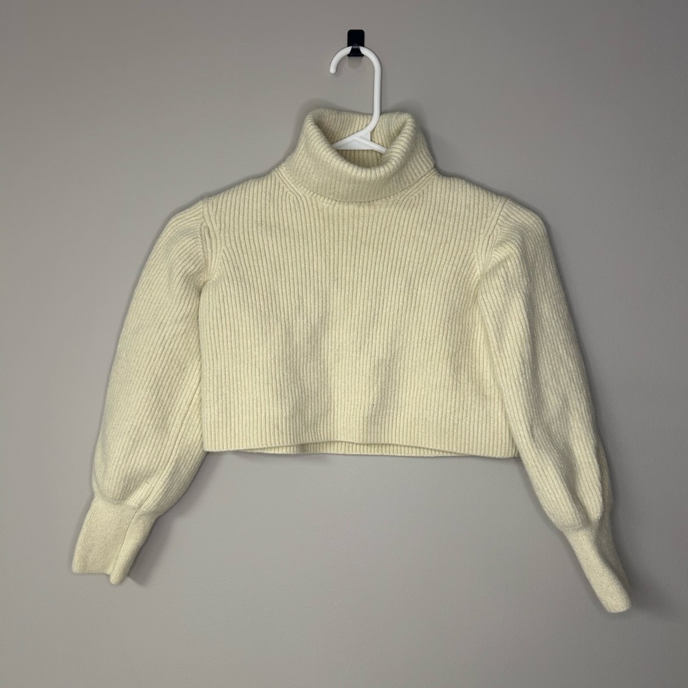 Wilfred Yellow Turtleneck‎ Merino Wool Cropped Sweater